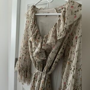 Eva Mendes floral flouncy dress small